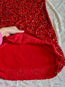 Red Heavy Sequined Dress