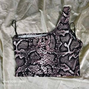 20137. Snakeskin Print Crop Top
