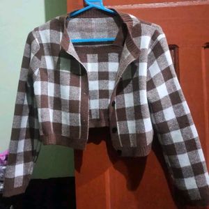 Two Piece Cropped Cardigan