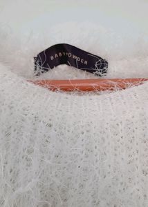 Baby Powder Brand White Sweater Furry