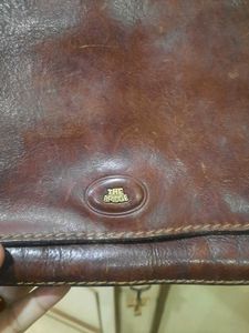 Vintage Brown Leather Crossbody Bag