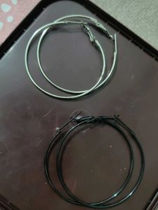 Silver and black hoops combo
