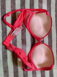 Pink Net Embroidery bra