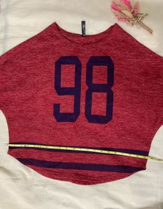 Red Marl-Effect Winter Top