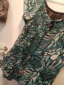 Patterned Teal Top
