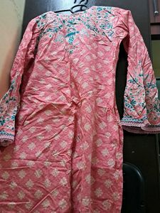 Pink Embroidered Kurta Set