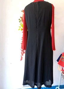 2 piece Chic Black Midi Slip Dress