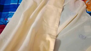 Light Yellow Saare With Attached Falls