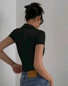 Black Mini Polo T Shirt