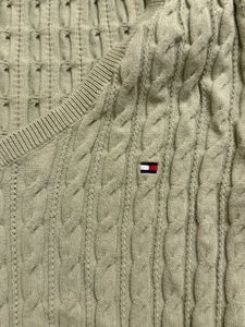 Tommy Hilfiger Green Cable Knit Sweater