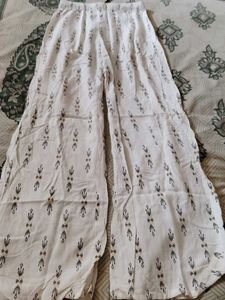 White Patterned Palazzo Pants
