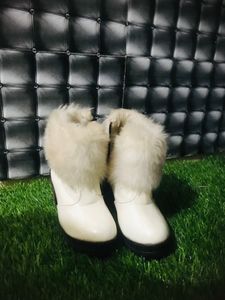 Baby Girl White Fur Shoe