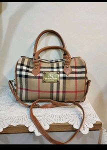 Burberry Plaid Boston Bag
