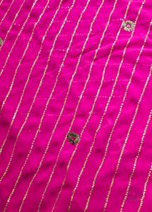 Pink and golden work Embellished Saree