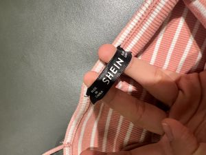 Pink &amp; White Stripes Crop Top