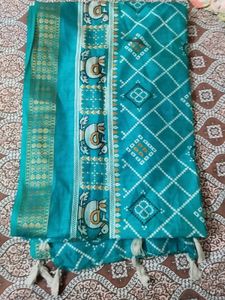 Teal Bandhani Dupatta