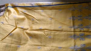 Yellow Satin Saree And Cotton Sare Combo