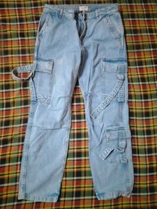 Light Blue Cargo Jeans
