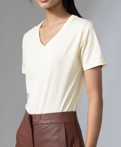 Pintresty Butter Yellow V-Neck Tee - L