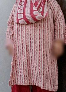 Red &amp; White kameez salwar dupatta