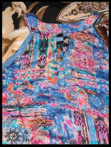 Colorful Sleeveless Dress/kurti