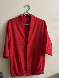 Red Kimono Style Open Top