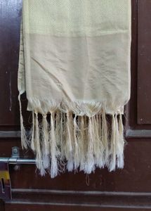 Beige With Golden Embroidered Dupatta