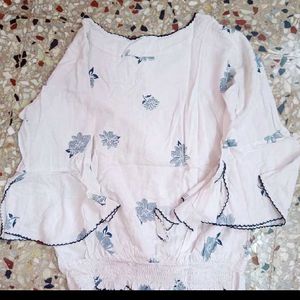 Floral White Top