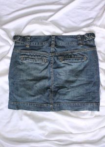 Vintage Dark Wash Denim Mini Skirt