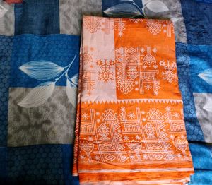 🧡✨Eligent Orange  Floral Saree