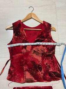 Elegant Vintage Red Sleeveless Top