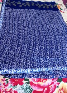 Blue Floral Saree