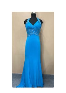 Blue Backless Gown
