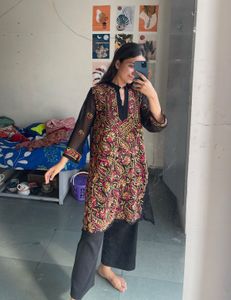 Embroidered Black Kurta