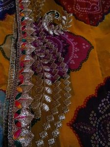 Malti Clr Chunri Saree Jari Work
