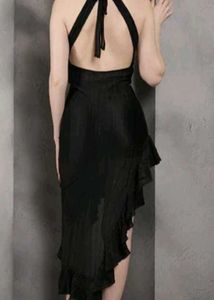 Chic Black Ruffle Detail Dress