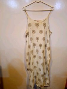 White Cotton Spaghetti Strap Kurti