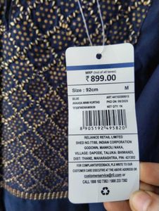 navy blue kurta with embroided yolk