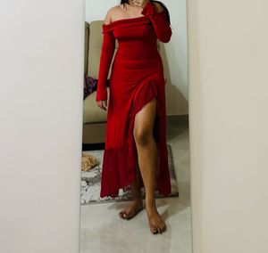 Royap slit Off-Shoulder Dress