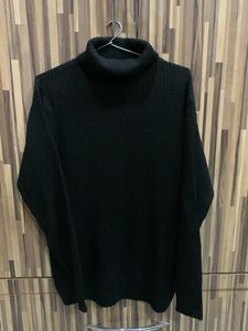 Black Turtleneck Knit Sweater