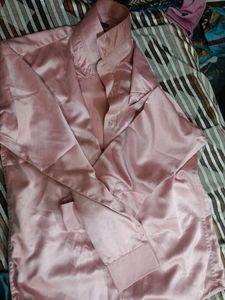 Pink Satin Shirt