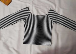 White Black Wooley Top