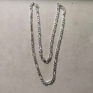 925 Silver Hallmark Tranding Figaro Chain  22&#34;inch