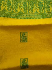 Yellow &amp; Green Baluchari silk saree