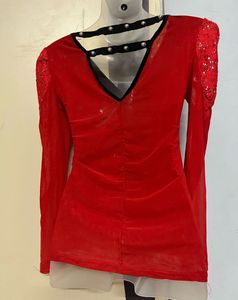 Red Lace Embellished Top