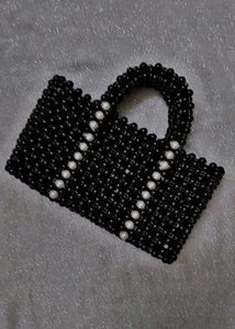 Black Beaded Handmade Bag