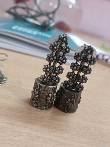 Floral Silver Earrings