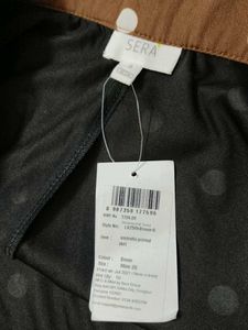 SERA Women Brown Polka Dot Printed Flared Skirt