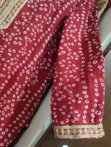 Branded Bandhni  Red Printed Kurta Set