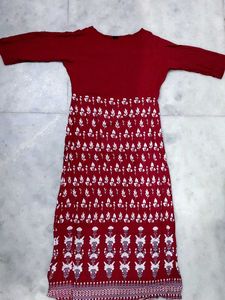 Red Printed Dress